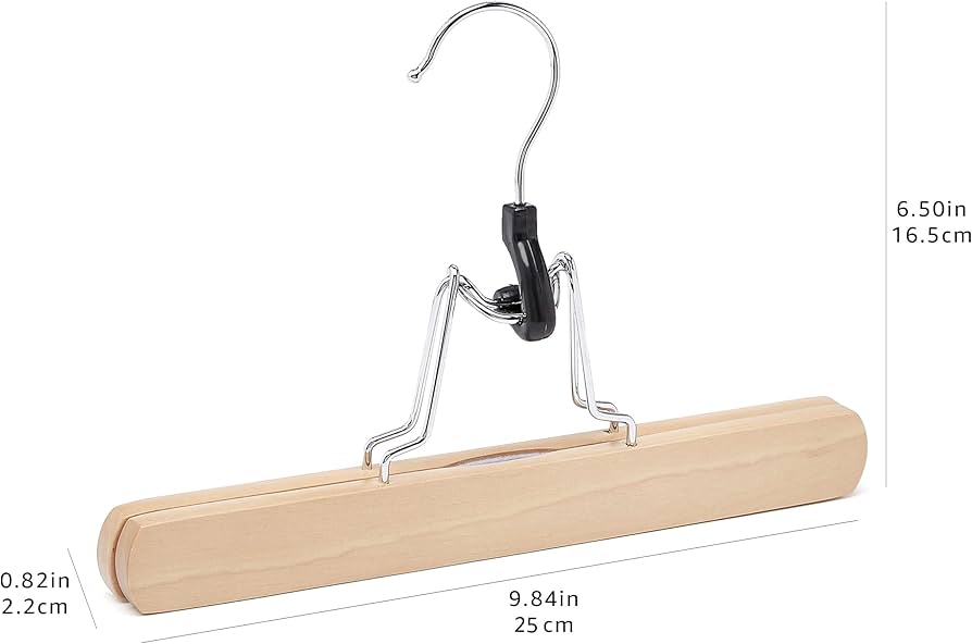 Wooden Pants Hangers Closet Organizer, Cherry, 10-Pack