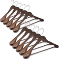 Wooden Coat Hangers - Wide Shoulder Hangers  Pack of 10