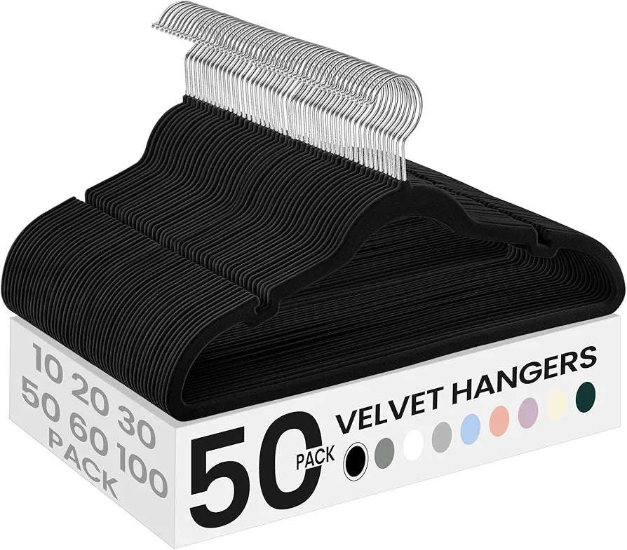 Premium Velvet Hangers – 50 Pack